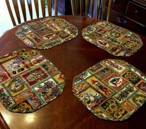 Set of 4 Fabric Autumn Fall Place-mats - Picture 1 of 12