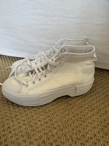 Zapatillas deportivas de lona blancas ADIDAS para mujer talla 9 Nizza TrekPlatform - Imagen 1 de 7