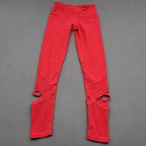 Victoria Secret Sport Legging Womens XS Low Rise Stretch Cut Outs Knockout Red - Picture 1 of 11