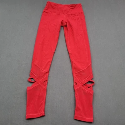 Legging deportivo Victoria Secret para mujer XS tiro bajo elástico recortes Knockout rojo Foto 1 de 4