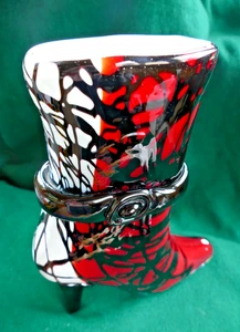 Rare High Heeled Boot Handblown Glass Vase- 28cm tall x 23cm long- Excellent - Picture 1 of 24