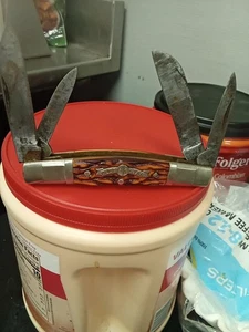 1975 Four Bladed Stockman with Stainless Steel Bolsters by Olde Stag Brand - Picture 1 of 5
