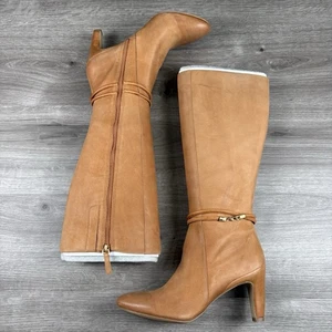 Botas altas de cuero ámbar ECCO para mujer talla 9-9,5/reino Unido talla 40 cremallera completa tacón - Imagen 1 de 23