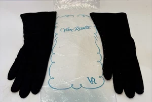 Vintage Van Raalte Gloves Long Black Nylon Beaded Evening Women Size 7 - Picture 1 of 12