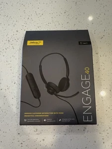 Jabra Engage 40 Wired Stereo Headset with Inline Call Control USB-A Cable, Black - Picture 1 of 2