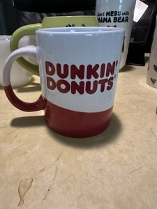 Dunkin' Donuts red White Wave Coffee Tea Cup Mug 16 oz. Ceramic 2017 NEW - Picture 1 of 3