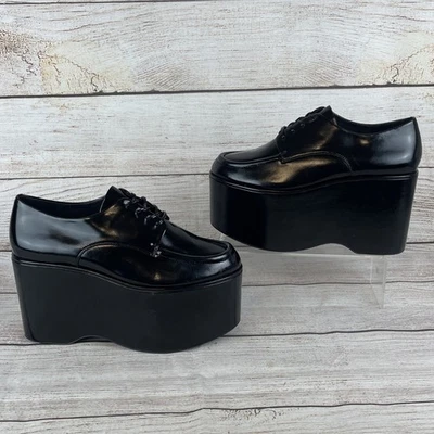 Zapatos Oxford Jeffrey Campbell Extent sin usar, en caja, plataforma, charol negro Foto 1 de 4