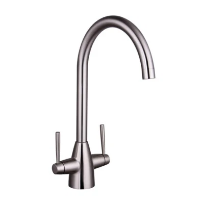 Delphi Roxton Kitchen Sink Mixer Tap Dual Handle - Brushed Nickel - Image 1 of 4