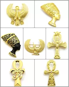 Hip Hop Egypt Horus Bird, Nefertiti, Ankh, Ma'at Brooch Pins Fashion Accessory - Picture 1 of 44
