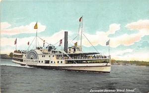 Excursion Steamship "Block Island" Postcard - Picture 1 of 1