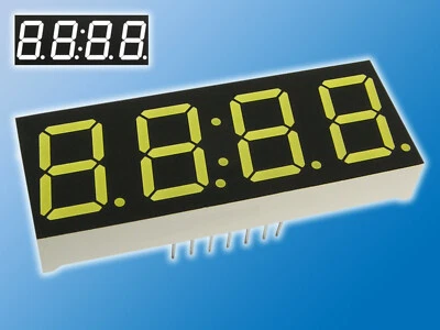 7-Segment Anzeige | Uhrendisplay | 4-stellig | Weiß | 14,2 mm | Lange Pins | Ka. - Bild 1 von 4