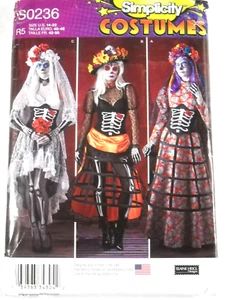 Day of the Dead Cosplay Costume size 14-22 Simplicity 1033/S0236 Sewing Pattern - Picture 1 of 2
