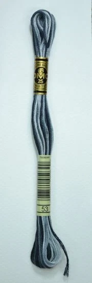 DMC Stranded Cotton Embroidery Floss, Colour 53 Variegated Steel Gray - Image 1 of 1