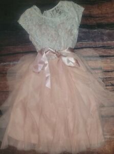 Rare editions girls fancy dress pink white Easter sz 8 so pretty!!