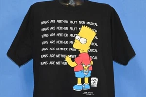 vintage 90s BART SIMPSON THE SIMPSONS CHALKBOARD BEANS NEITHER FRUIT t-shirt XL - Picture 1 of 5