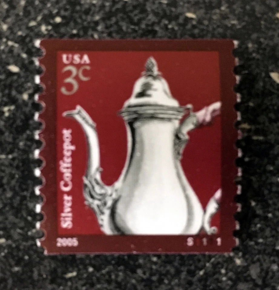 2005USA #3759 3c Silver Coffeepot - PNC Coil Number Single (#S1111) - Image 1 of 1