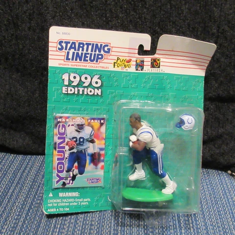 MARSHALL FAULK Indianapolis Colts NFL Starting Lineup SLU 1996 Figure & Card NIB Cover