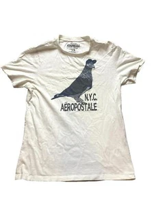 Vintage Aeropostale Shirt Adult Large White NYC Authentic Single Stitch Mens - Picture 1 of 8