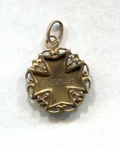 ancienne médaille plaqué or . Art Nouveau . Souvenir - Imagen 1 de 2