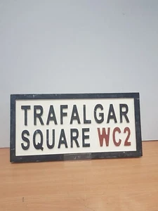TRAFALGAR SQUARE WC2- Beige - wooden Street Sign - Unit Only - Picture 1 of 6