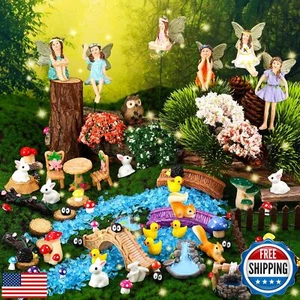 HIYZI 100 Pcs Fairy Garden Accessories Miniatures Figures Kit Micro Landscape - Picture 1 of 5