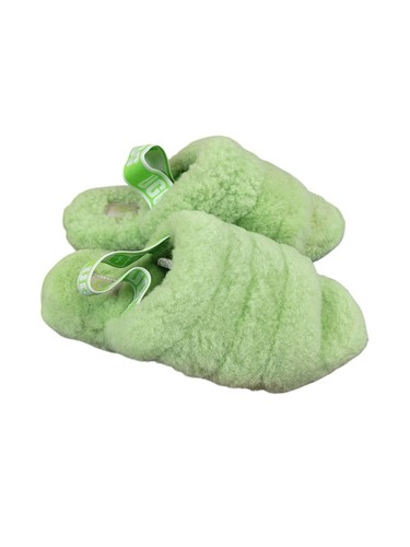 UGG Fluff Yeah Slingback Slide Sandalo Neon Verde Taglia 8 Donna