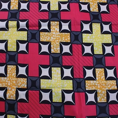 Tela con estampado de cruz rosa africana 3 yardas Foto 1 de 2