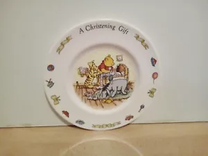 Winnie The Pooh Plate A Christening Gift Royal Doulton Disney England - Picture 1 of 6