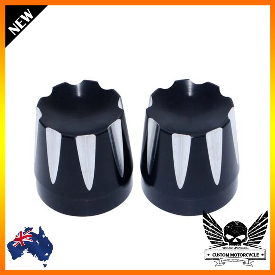 CNC Excalibur Front Axle Nut Cover Harley Softail Dyna Fatboy CVO Road King VROD - Image 1 of 4