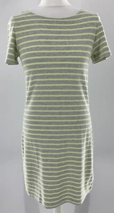 joules riviera Grey Lime Green Striped Cotton Jersey Dress Mariners Uk 10 Vgc M3 - Picture 1 of 11