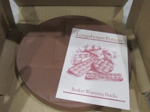 NEW Longaberger Pottery Round Button Basket Warming Brick #30198 NIB - Picture 1 of 2