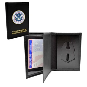 Perfect Fit CBP Officer Border Patrol Double ID Badge Case Medallion Imprint - Picture 1 of 5