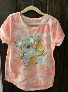So Favorite Girl Koala Tie Dye Tee Size 7 Orange - Picture 1 of 4