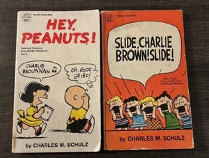Vintage 1960s Charlie Browns Books: Hey, Peanuts! and Slide,Charlie Brown!Slide! - Picture 1 of 9