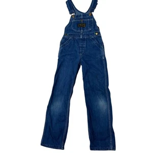 Vintage Washington Dee-Cee Kids Denim Bib Jean Overalls Sz 6 Med Blue 100% Cotto - Picture 1 of 9
