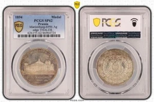 Impero tedesco Prussia Inaugurazione Berlino Parlamento 1894 Medaglia d'Argento PCGS SP62 - Foto 1 di 1