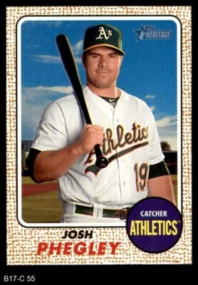 2017 Topps Heritage #55 Josh Phegley Athletics 8 - NM/MT - Image 1 of 2