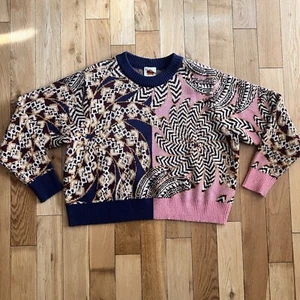 Farm Rio Women’s Yawanawa Vanahu Sweater Pink Purple Size Medium - Picture 1 of 7