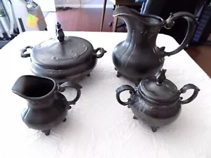 SIGNED Vintage Victoria Loma Studio Pottery 4 Piece Table Set 1970s - Picture 1 of 12