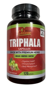 Organic Cadane Triphala Extract Capsules - 120 capsules - Exp 10/27 - Picture 1 of 4
