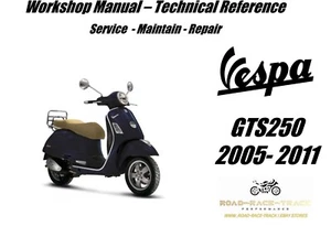 Vespa GTS250 GTS 250 Service Repair Workshop Manual USB 2005 - 2011 - Picture 1 of 11