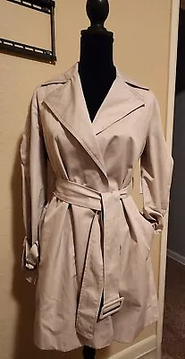 Simply Vera Vera Wang Trench Coat Women's S Long Sleeve Khaki/Tan - Image 1 of 4