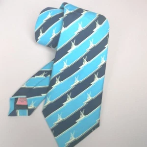 Vineyard Vines Mens Caribbean Blue Sportfishing Tie Stripe Boat w/Tag - Picture 1 of 9