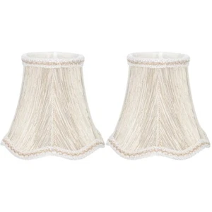 2 Pieces Wavy Fabric Lampshade Pleated European Lampshades Small - Picture 1 of 12