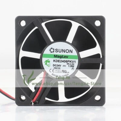 Sunon KDE2406PKV1 DC24V 0.08A 1.9W 6020 6cm 2-Wire Axial Original Cooling Fan - Image 1 of 4
