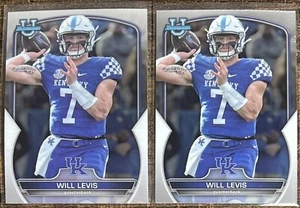(2) Lot 2022 Bowman University Chrome Will Levis Rookie Prospect #5 Kentucky - Picture 1 of 2