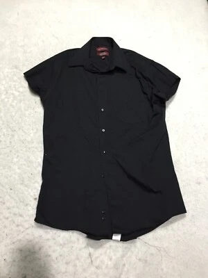 Camisa de vestir Covington para hombre 15 15,5 M negra manga corta cuello sin arrugas Foto 1 de 4
