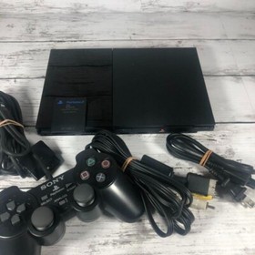 Sony PlayStation2 PS2 SCPH-90000 Black Slim Console Controller Cable NTSC-J JP