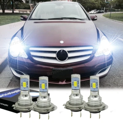 For Mercedes-Benz R350 2006-2009 4x 6000K LED Headlight Kit High &Low Beam Bulbs - Image 1 of 4