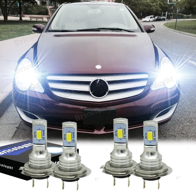 For Mercedes-Benz R350 2006-2009 4x 6000K LED Headlight Kit High &Low Beam Bulbs - Image 1 of 4